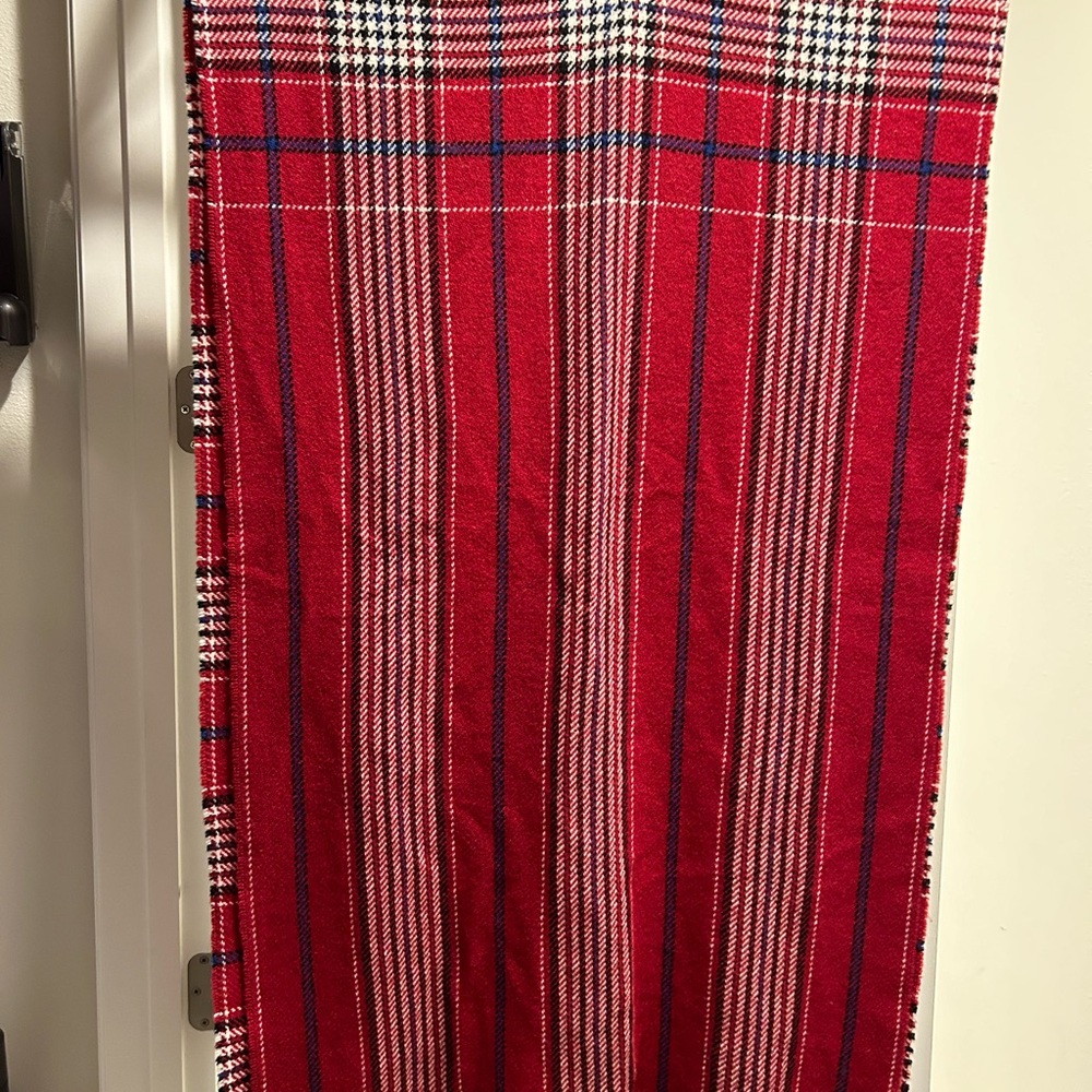 Mulberry England Red and White Maxi Scarf/shawl